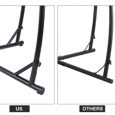 Black Color Strong and Durable Single Hanging Swing Chair With Stand photo-5