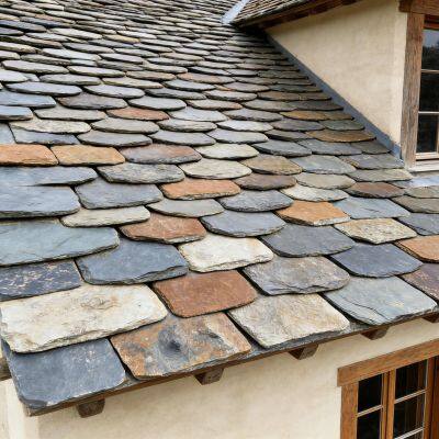 Natural SLATE Tiles, Rust-colored Bluestone Tiles, Villa Roof Tiles, Roof Tiles, SLATE, Fish-scale Tiles, Shale Tiles