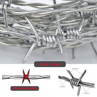 High Tensile Razor Barbed Wire Fence 500 Meters Sharp Edge Barbed Steel Blade Wire Mesh 12.5 Galvanized Barb Wire Price Per Roll photo-3