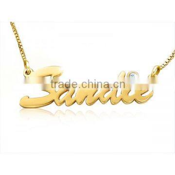 Stainless Steel Custom Name Necklace, Gold Plated Name Necklace