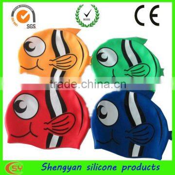 Funny fashion silicone fish shape swimming hat