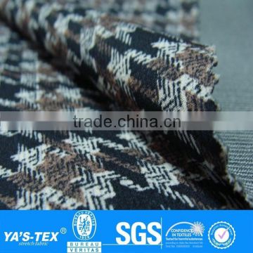 Brown Black Houndstooth Print Polyester Spandex Cooldry Fabric Wholesale For Moutaineering