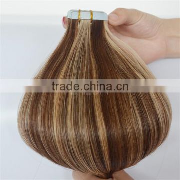 Grade 10A double drawn russian remy stick tape in hair extensions