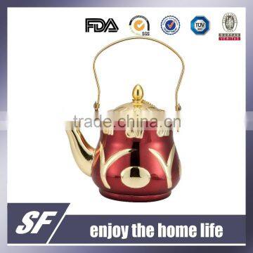 0.9 L Top Handle Purple plating and Gold plating Stainless Steel Tea Kettle/Tea Pot(SW-715P)