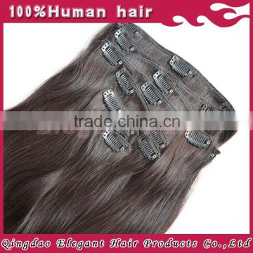 Brazilian human hair curly clip in hair extensions