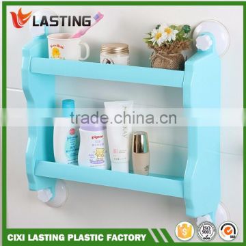 2 Layers Multi-function Plastic Bathroom & Kitchen Storage Shelf With Super Suction