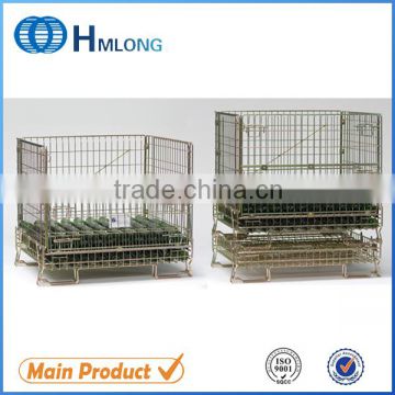 Warehouse collapsible wire mesh storage container