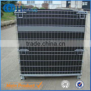 Warehouse foldable galvanized wire mesh container