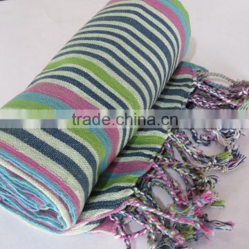 Hot selling custom terry kikoy strip pure cotton kenyan kikoi fouta beach sarong