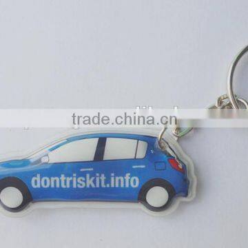 Personalized soft pvc led keychain with car shaped