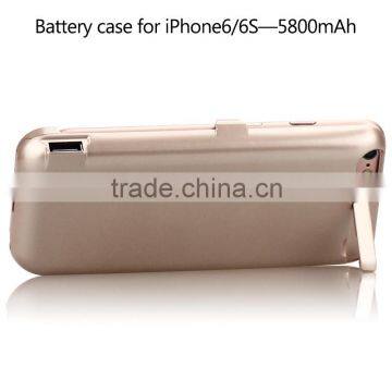 Hot sell external back battery case for IPhone 6S 5800mAh