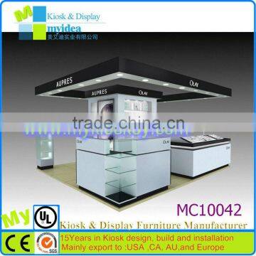 Charming looking make up display stand perfume design booth, perfume kiosk with LED lighting