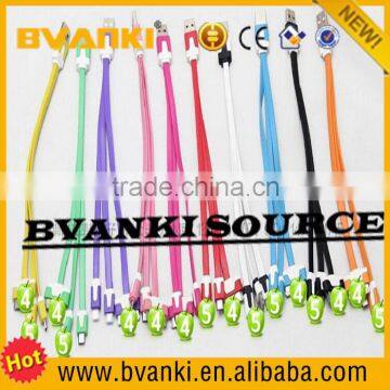 colorful multiple function 3 in 1 multi charger cable for for nearly all kinds of smartphones