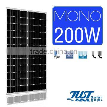 High quality 200 watt monocrystalline solar panel for home solar panel kits paneles solares with CE Tuv