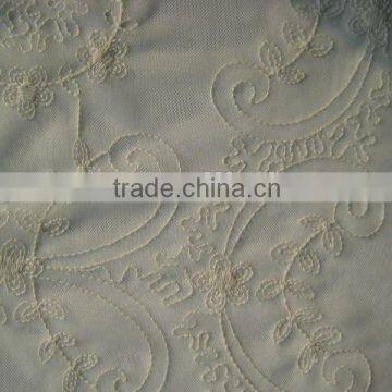 nylon cotton embroidered net fabric