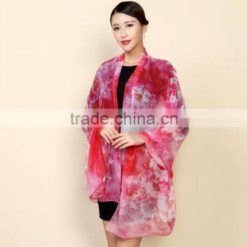 2016 Summer High Quality Digital Printed 100%pure Silk Scarf, Hangzhou Factory Silk Scarf Shawl,modern Vintage Style Scarf Supplier's Choice photo-4