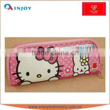 cartoon character pu pencil case with a zip