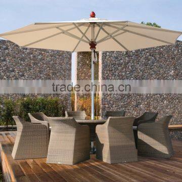 Umbrella big outdoor dining set