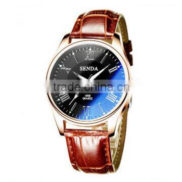 Luxury genuine leather band antique quartz watch