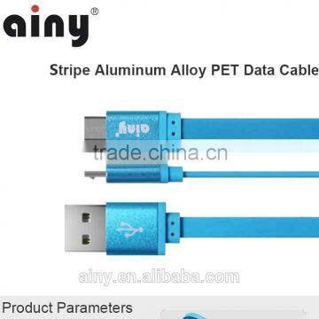 China wholesale 2A TPE Stripe Micro USB Cable for android phone