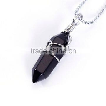 Beautiful 1pcs Onyx Handmade Wirewrap Pendant Charm Necklace Wholesale