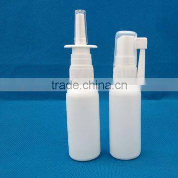 30ml hdpe white spray bottles with nasal pump and throat pump