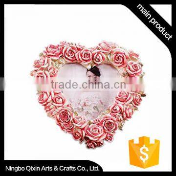 Handmade Rose Design Polyresin Heart Love Photo Frame