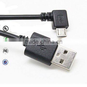 Right angle 90 degree micro usb cable for molible phone laptop charging