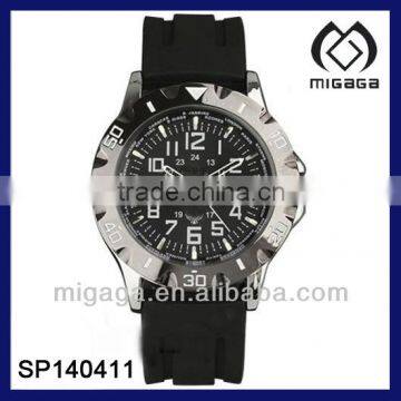 Pilot Mens Army Sport DATE 24Hours Quartz Watch Rubber Strap WATCH Waterproof