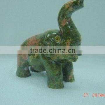 Wholesale unakite elephant jewelry carving