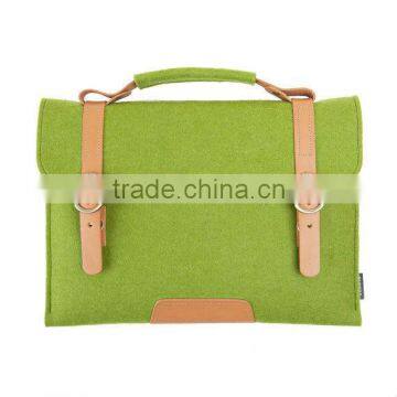 Suoran Macbook Bag Wool Felt Sleeve With Vegetable Leather Handle Briefcase Portable Laptop bag for Macbook Air