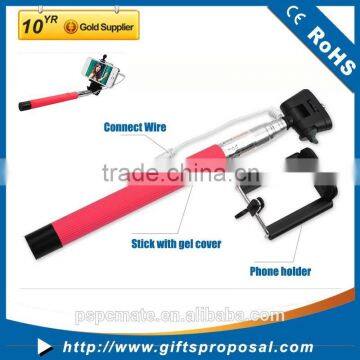 2015 Newest design Extendable Handheld None Bluetooth Selfie Stick Monopod For Smartphones