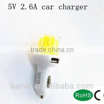 car charger with rose pattern 5V 2.6A car charger dual Interface u output Interface