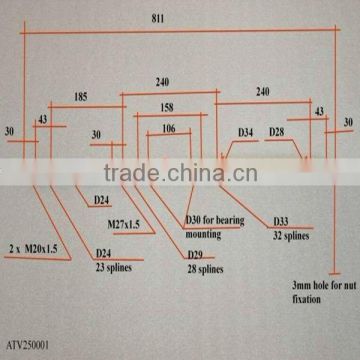 250cc chinese atv customize Rear sliding axis