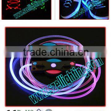 Rainbow color led shoelace with high brightness,cheap price for christmas