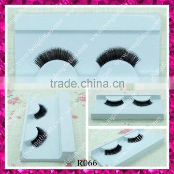 Red cherry wispy human hair strip false eyelashes