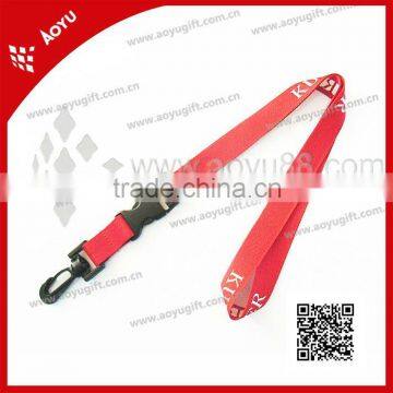 red plastic spring hook lanyard with one color logo printing