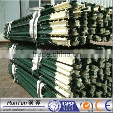 high quality 3.05m green t bar fence post with plate