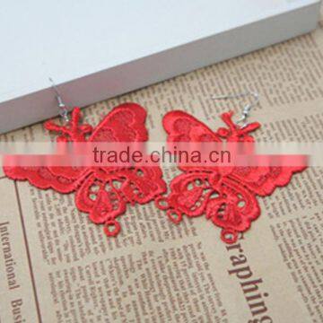 Fashion Jewelry Butterfly Knitted Macrame Hoop Earring