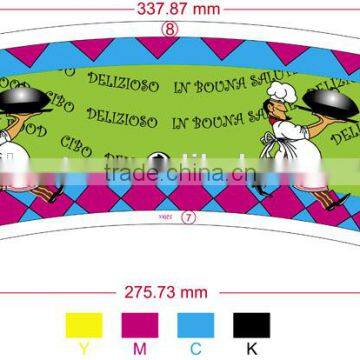 Double 390cc PE Coated Paper Fan With Flexo Printing for Bowl