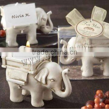 white color fashion gift home decorative wood Elephant Candle Holder