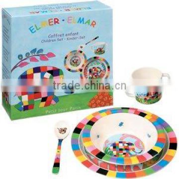 Children color box packaging melamine dinnerware set