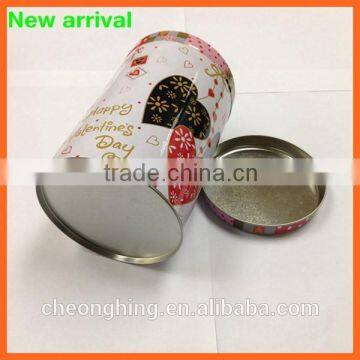 CMYK printing custom design round metal tin box,/round tin can/round tin box