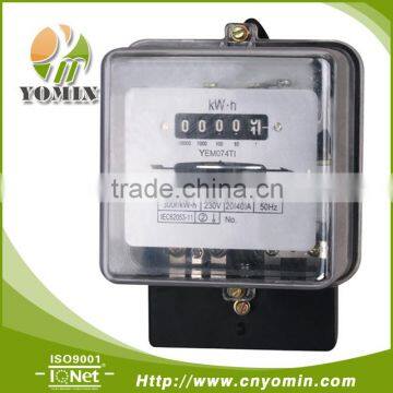 127V 230V Single Phase Front Board Installation Analog Energy Meter KWH Meter Electric Meter with PC Transparent Cover