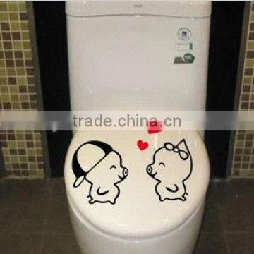 Lovely pig toilet sticker