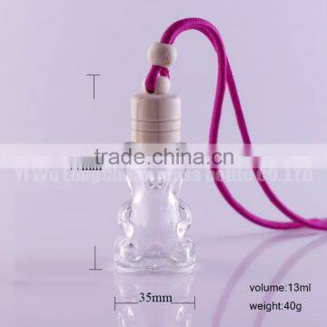 13ml Clear Tiny Bear Shaped Hanging Aroma Vial Pendant Auto Perfume Bottles