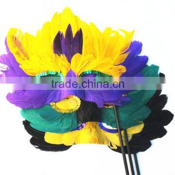 Fashion Multi Color Feather Party Cosplay Duck Feather Mask photo-4