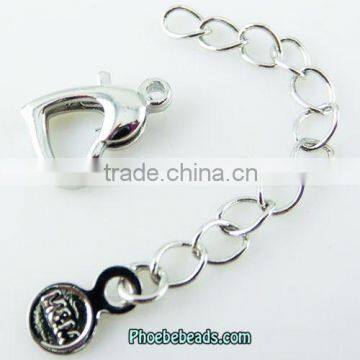 Wholesale Heart Shape Adjustable Chains Silver Plating Pearl Necklace Clasps PB-JCS001