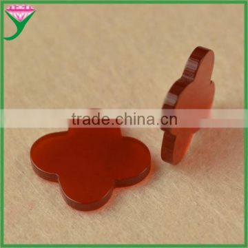 Factory sale low price machine cut four leaf clover natural red agate gemstone