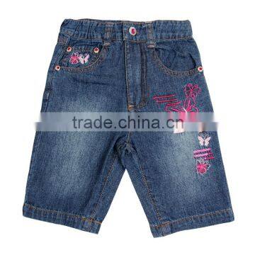 (M1735) nova baby girls short pants fashion girls floral embroidered denim shorts